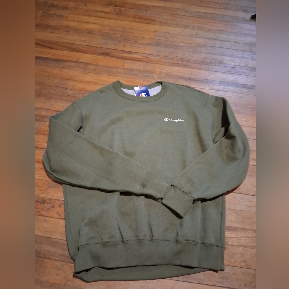 Champion Men's Olive Green Crewneck Sweatshirt